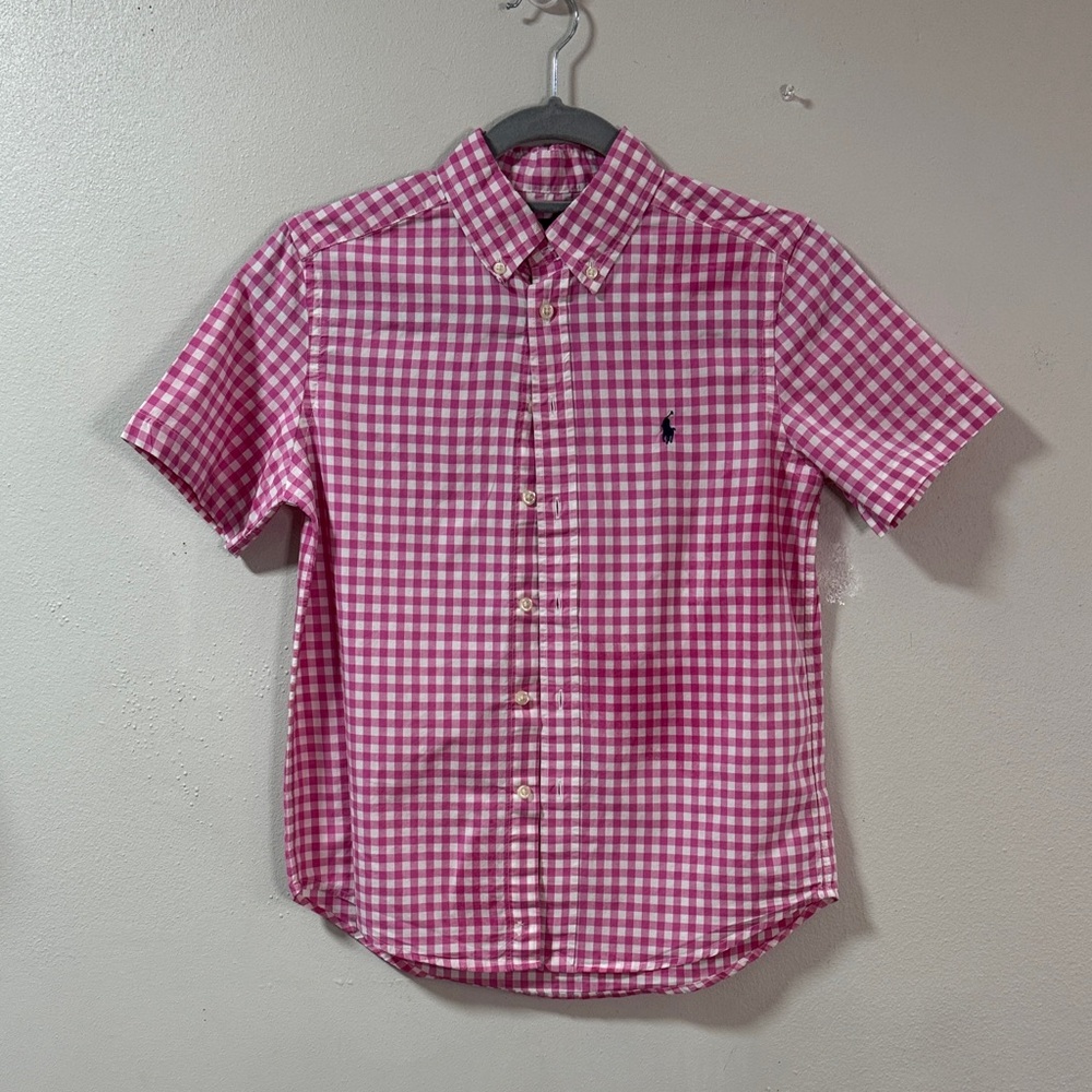 Polo Ralph Lauren Pink Gingham Button Down Shirt 6057